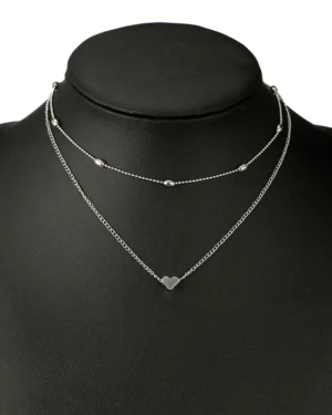 Lovingly simple two-tier brass collar necklace