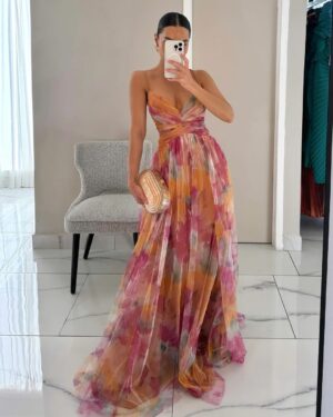 Giselle – Betoverende maxi-jurk met bloemenprint